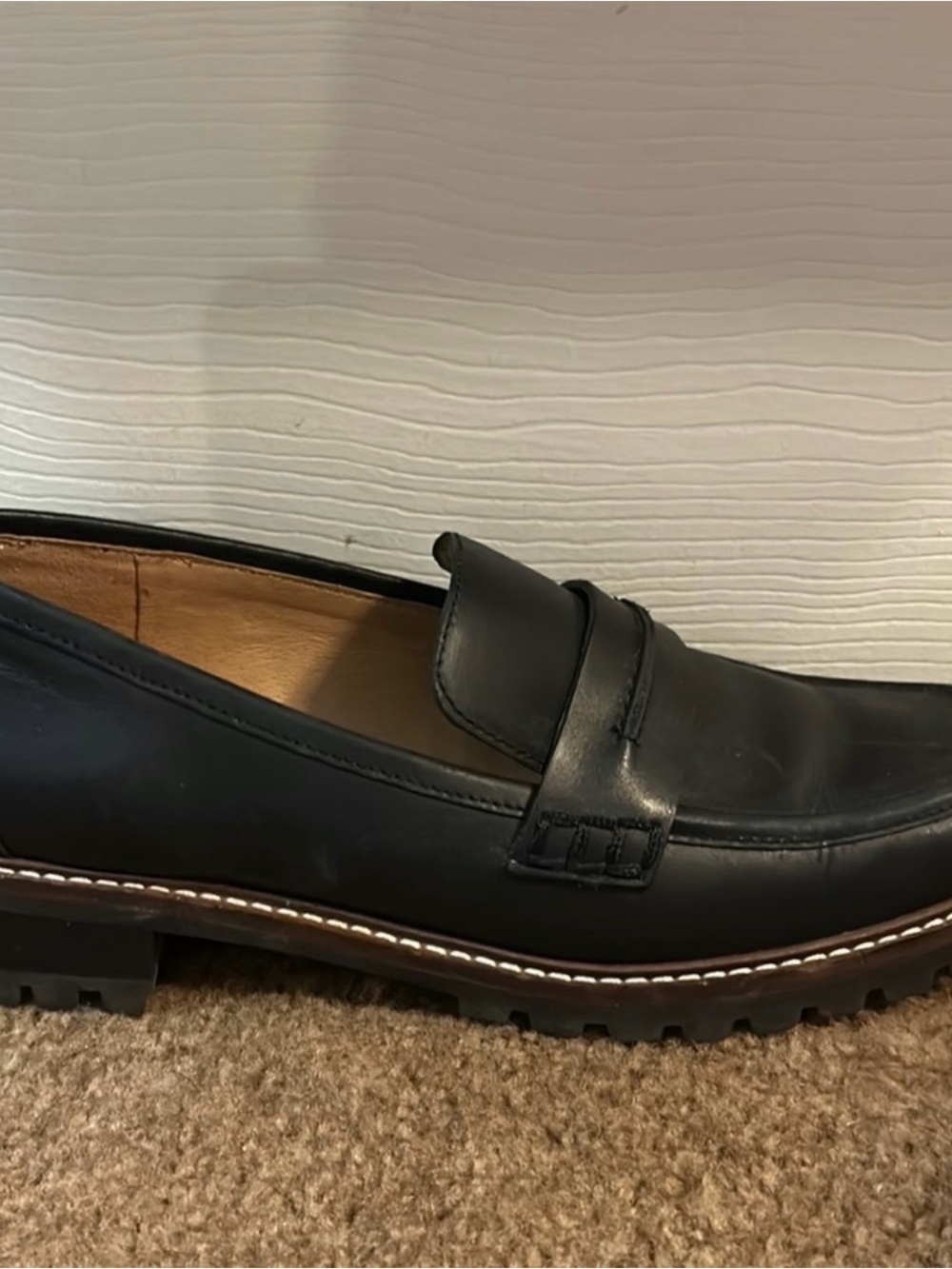 Madewell Black Leather Penny Loafers